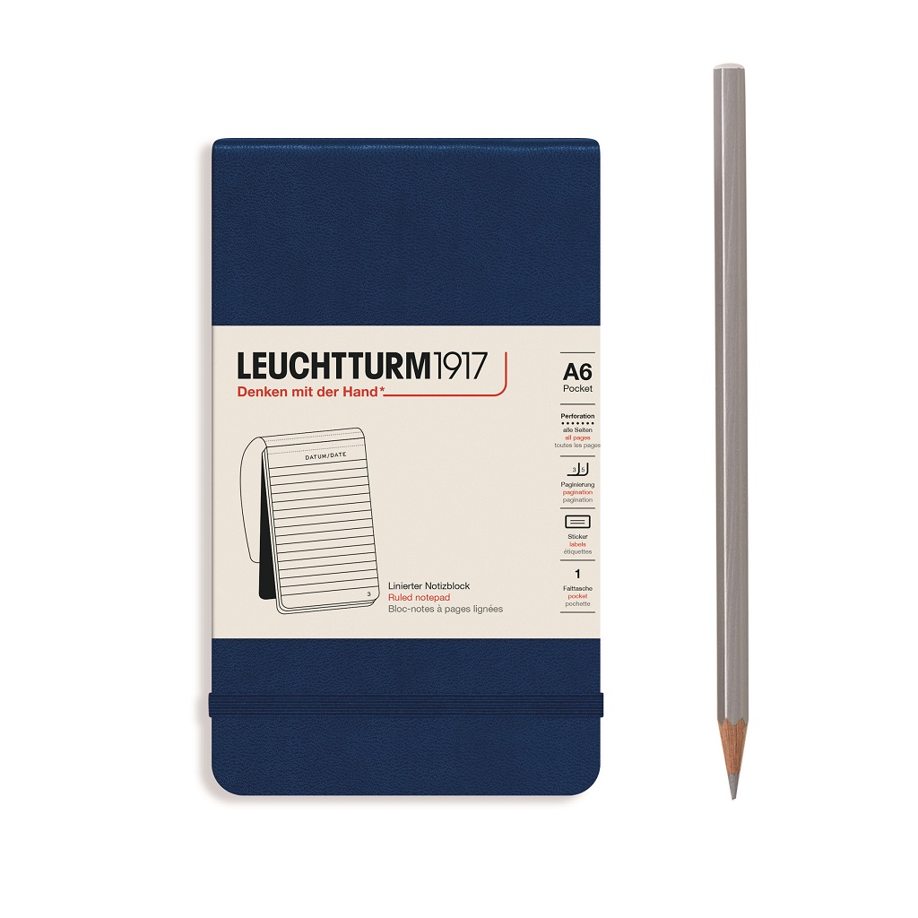 Блокнот Leuchtturm1917 Portrait Pocket A6 (9x15см. ) 80г/м2 - 184 стр. в линейку, твердая обложка, цвет: синий неви
Блокнот Leuchtturm1917 Portrait Pocket A6 (9x15см. ) 80г/м2 - 184 стр. в линейку, твердая обложка, цвет: синий неви
