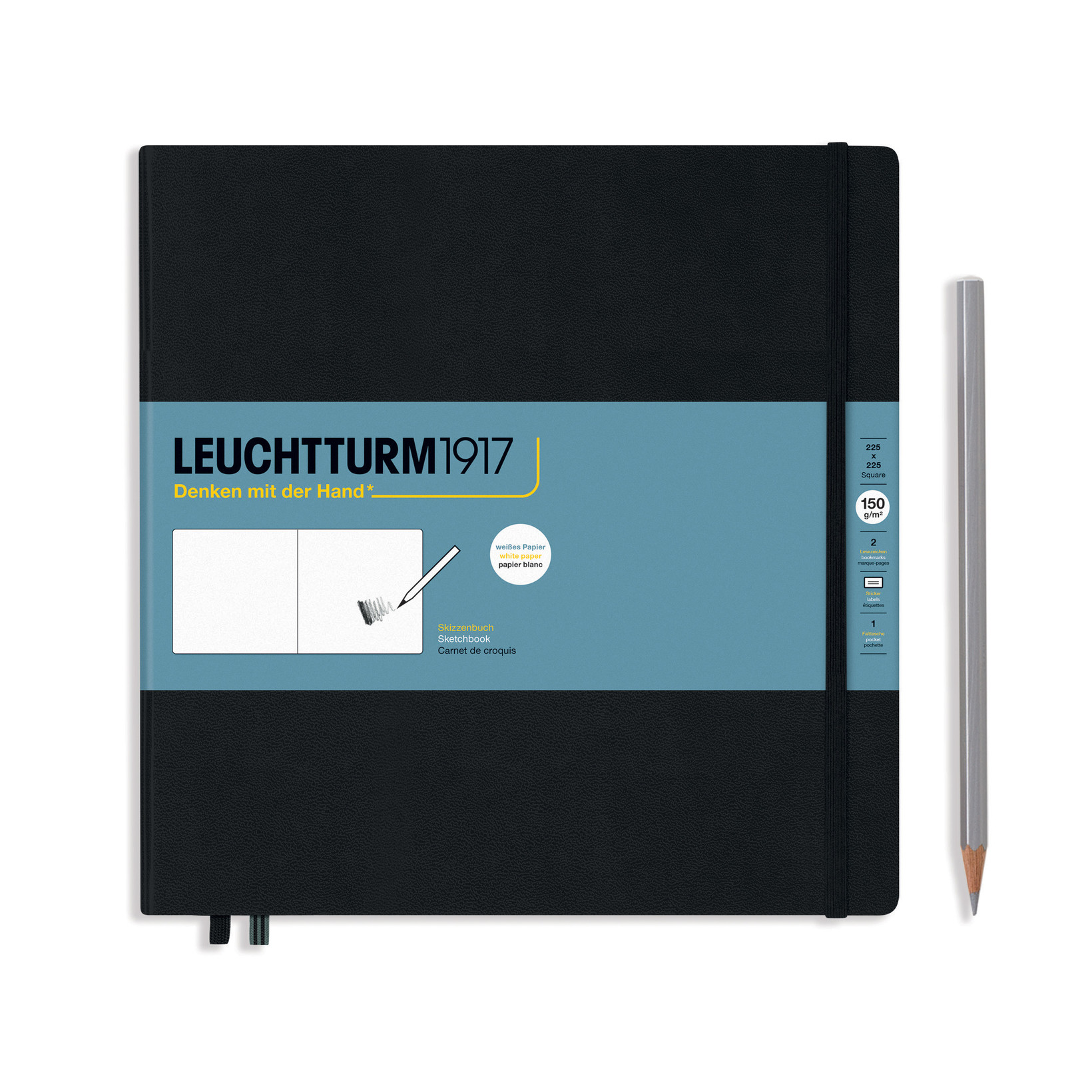 Скетчбук Leuchtturm1917 22. 5х22. 5см. 150г/м2 - 112 стр. , без линовки, твердая обложка, цвет: черный
Скетчбук Leuchtturm1917 22. 5х22. 5см. 150г/м2 - 112 стр. , без линовки, твердая обложка, цвет: черный