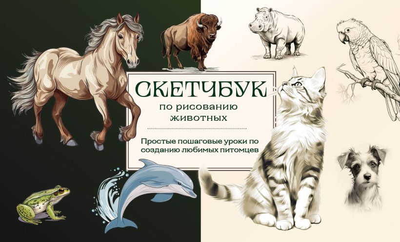 Скетчбук по рисованию животных. Простые пошаговые уроки по созданию любимых питомцев
Скетчбук по рисованию животных. Простые пошаговые уроки по созданию любимых питомцев