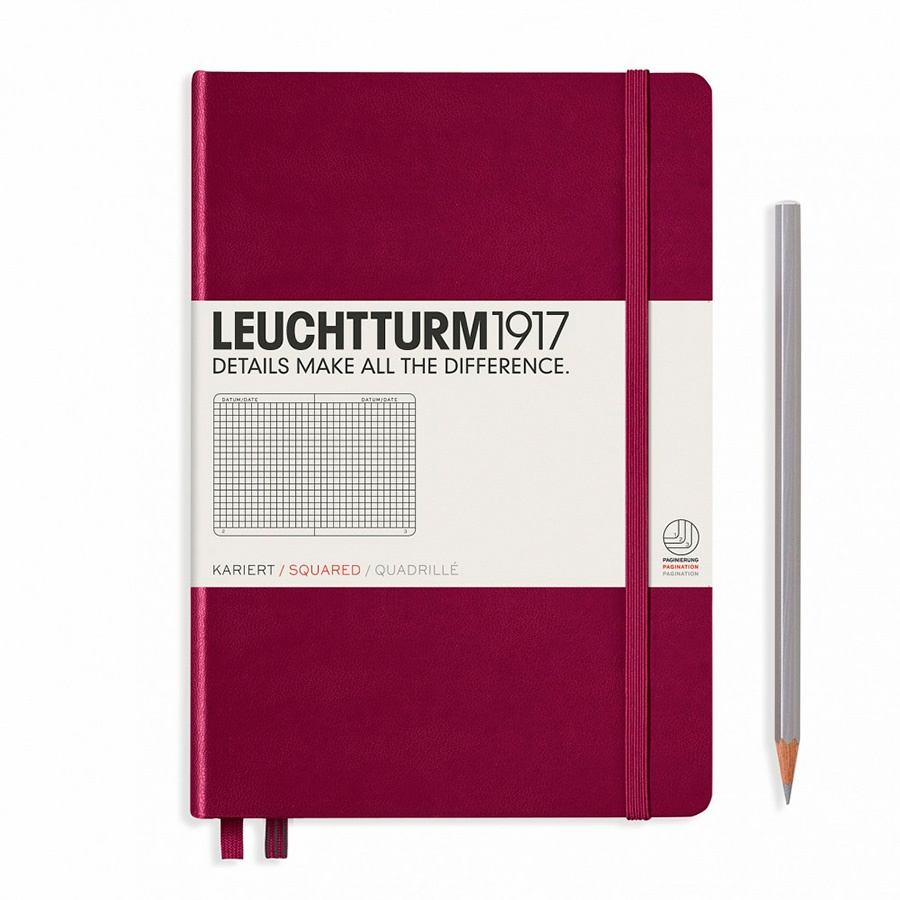 Блокнот Leuchtturm1917 Classic A5 (14. 5x21см. ) 80г/м2 - 251 стр. в клетку, твердая обложка, цвет: красный портвейн
Блокнот Leuchtturm1917 Classic A5 (14. 5x21см. ) 80г/м2 - 251 стр. в клетку, твердая обложка, цвет: красный портвейн