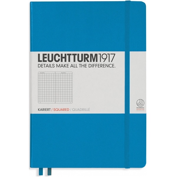 

Записная книжка Leuchtturm A5 (в клетку), лазурная, 251 стр. , твердая обложка