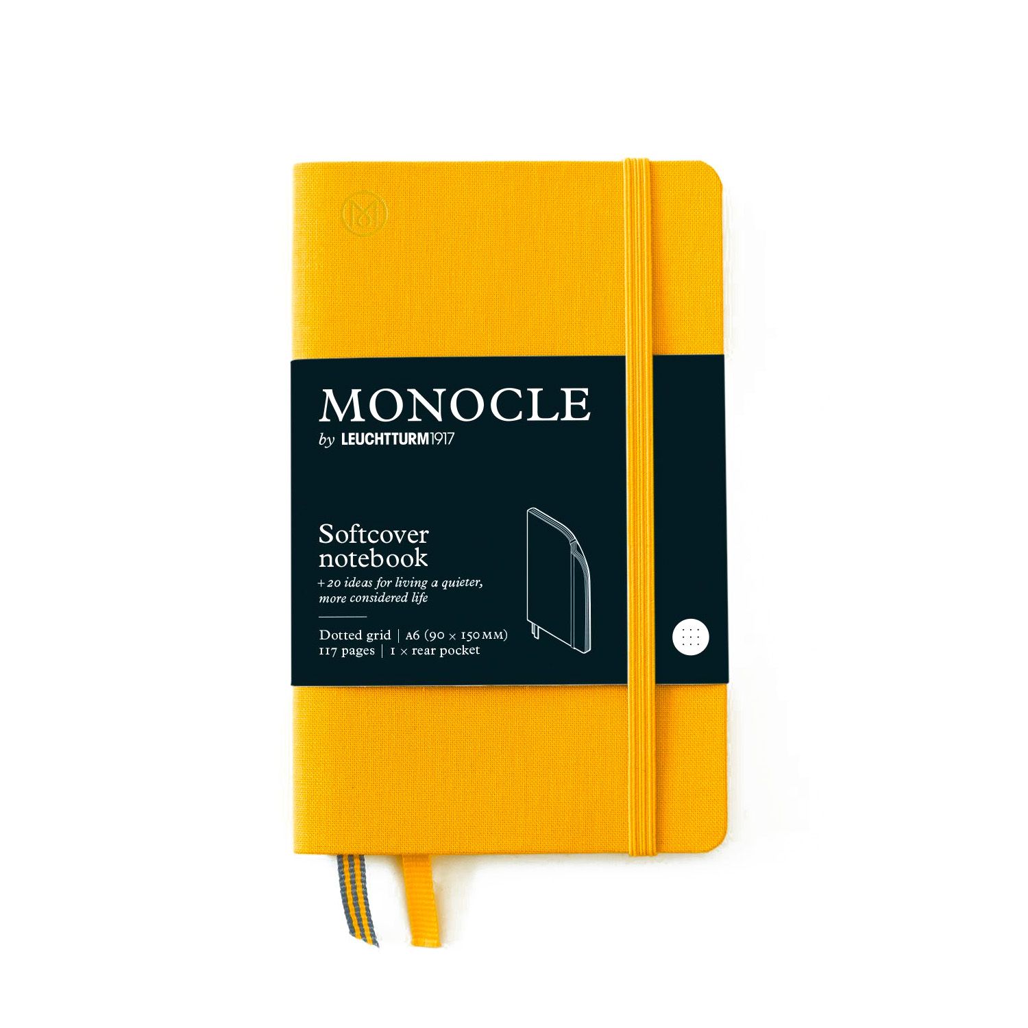 

Блокнот Leuchtturm1917 Monocle A6 (9x15см. ) 80г/м2 - 128 стр. в точку, мягкая обложка, цвет: желтый