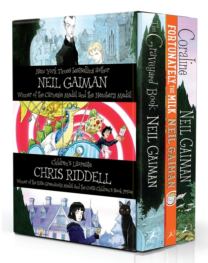 

Coraline / Fortunately, the Milk / The Graveyard. Book Box Set 3 in 1