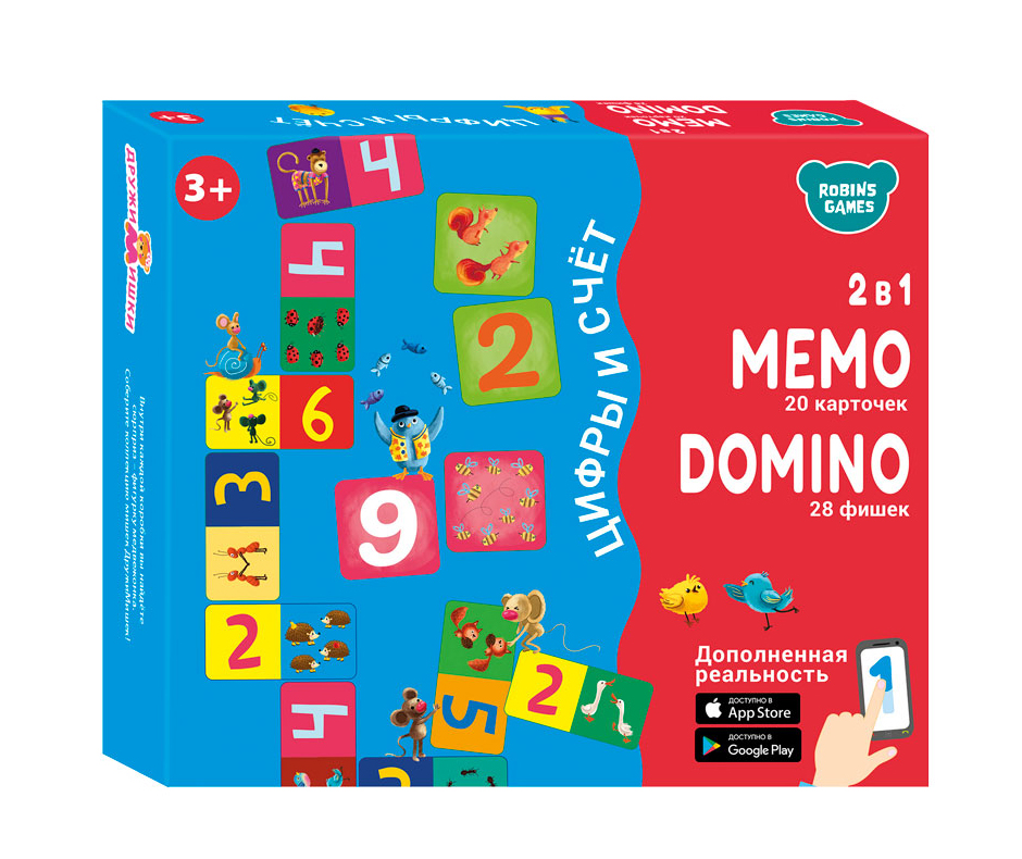Настольная игра Memo domino Цифры и счет
