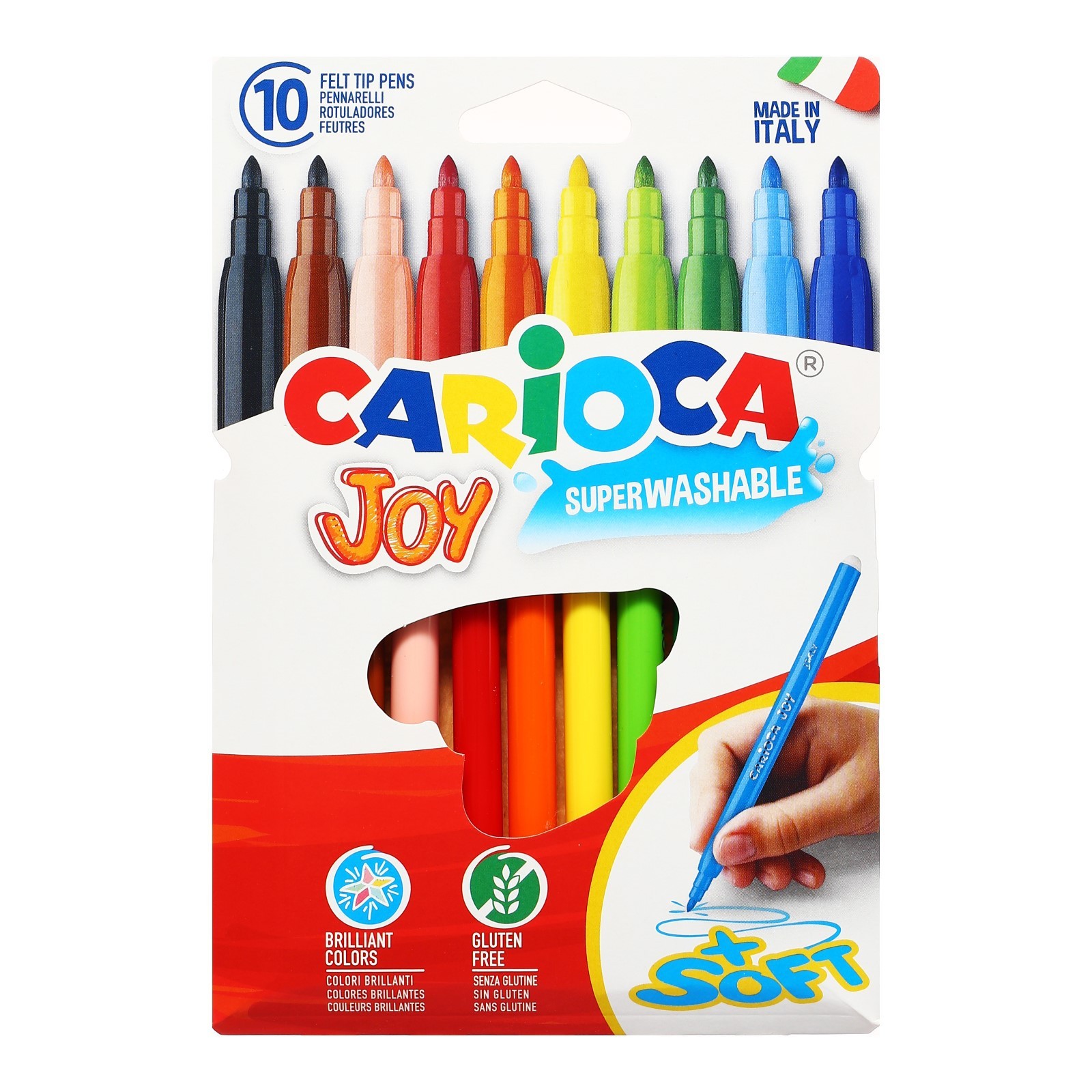 

Фломастеры Carioca «Joy», 10цв. , смываемые, картон, европодвес