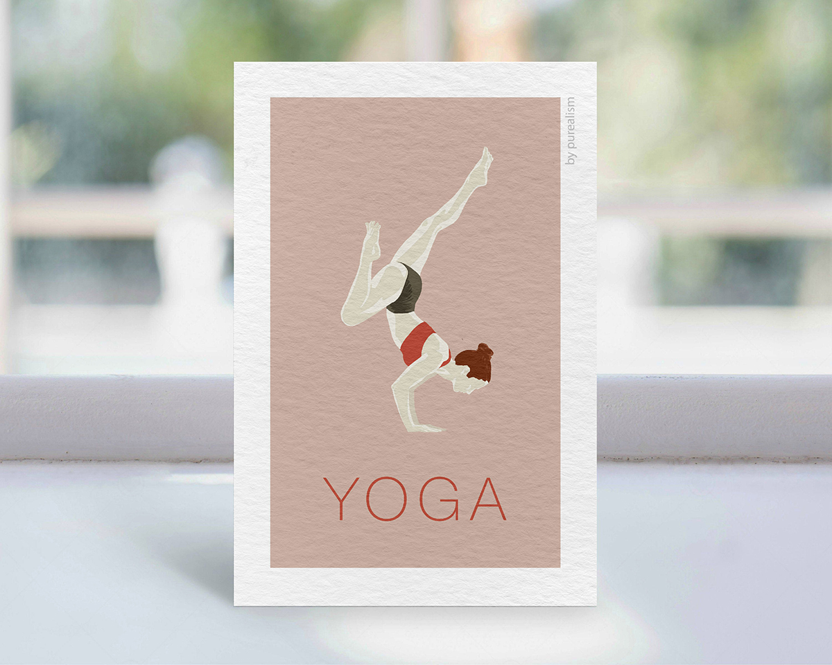 

Открытка «Yoga» розовая