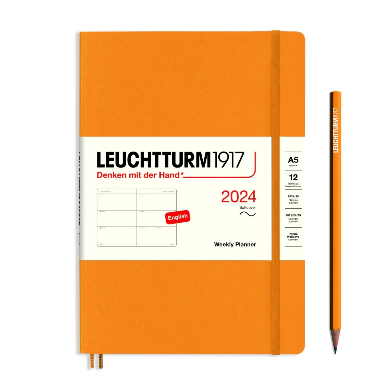  - Еженедельник Leuchtturm1917 A5 2024г без расп. мягк. обл. Восходящее Солнце