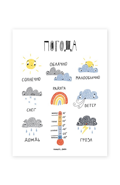 

Развивающий постер для детей «Погода/Счёт»