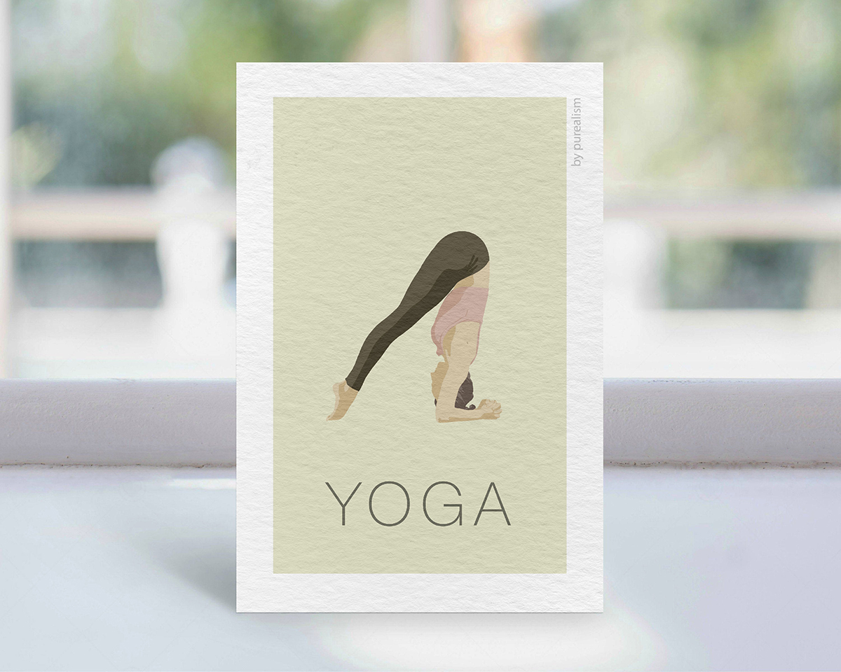 

Открытка «Yoga» бежевая