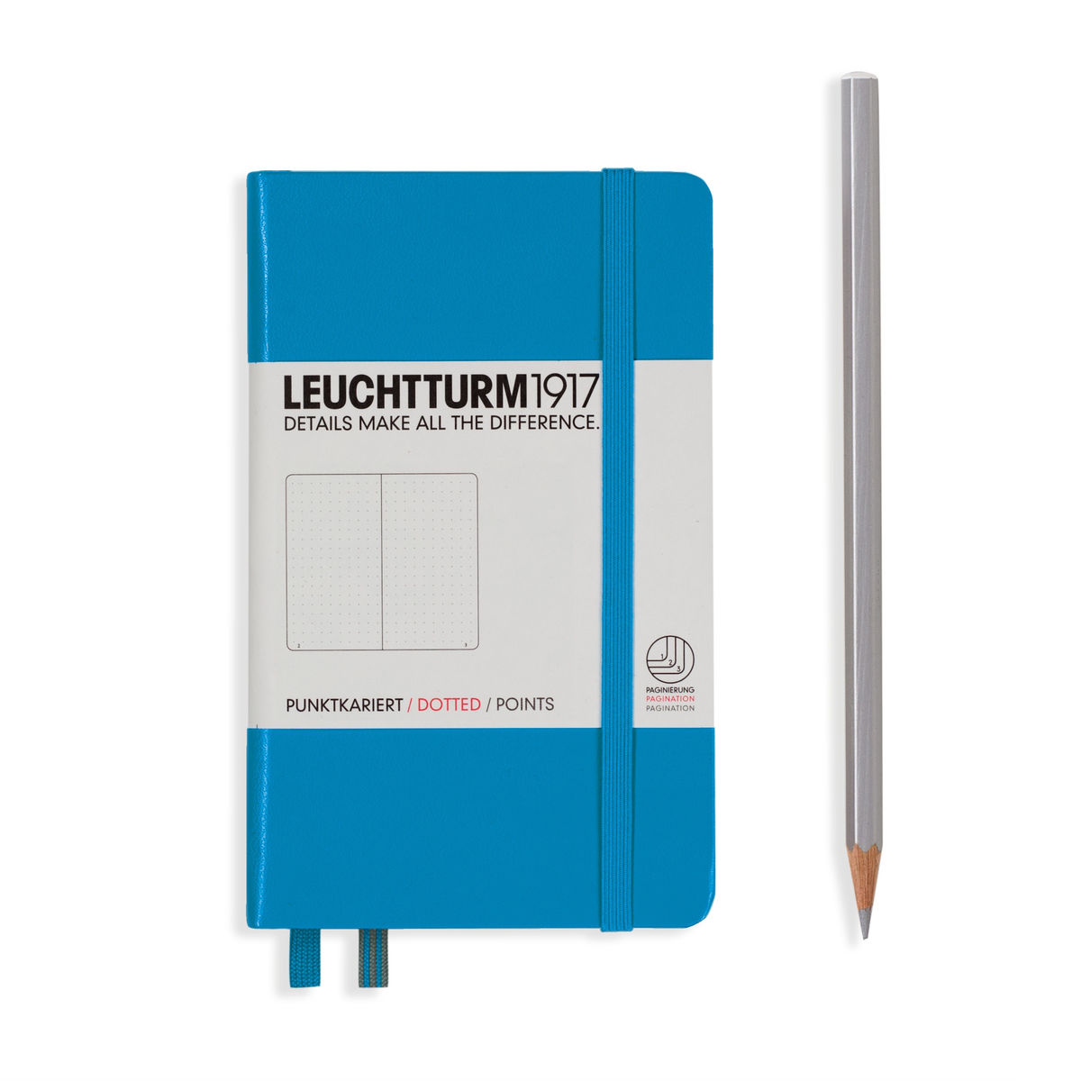 

Блокнот Leuchtturm1917 Classic A6 (9x15см. ) 80г/м2 - 187 стр. в точку, твердая обложка, цвет: лазурный