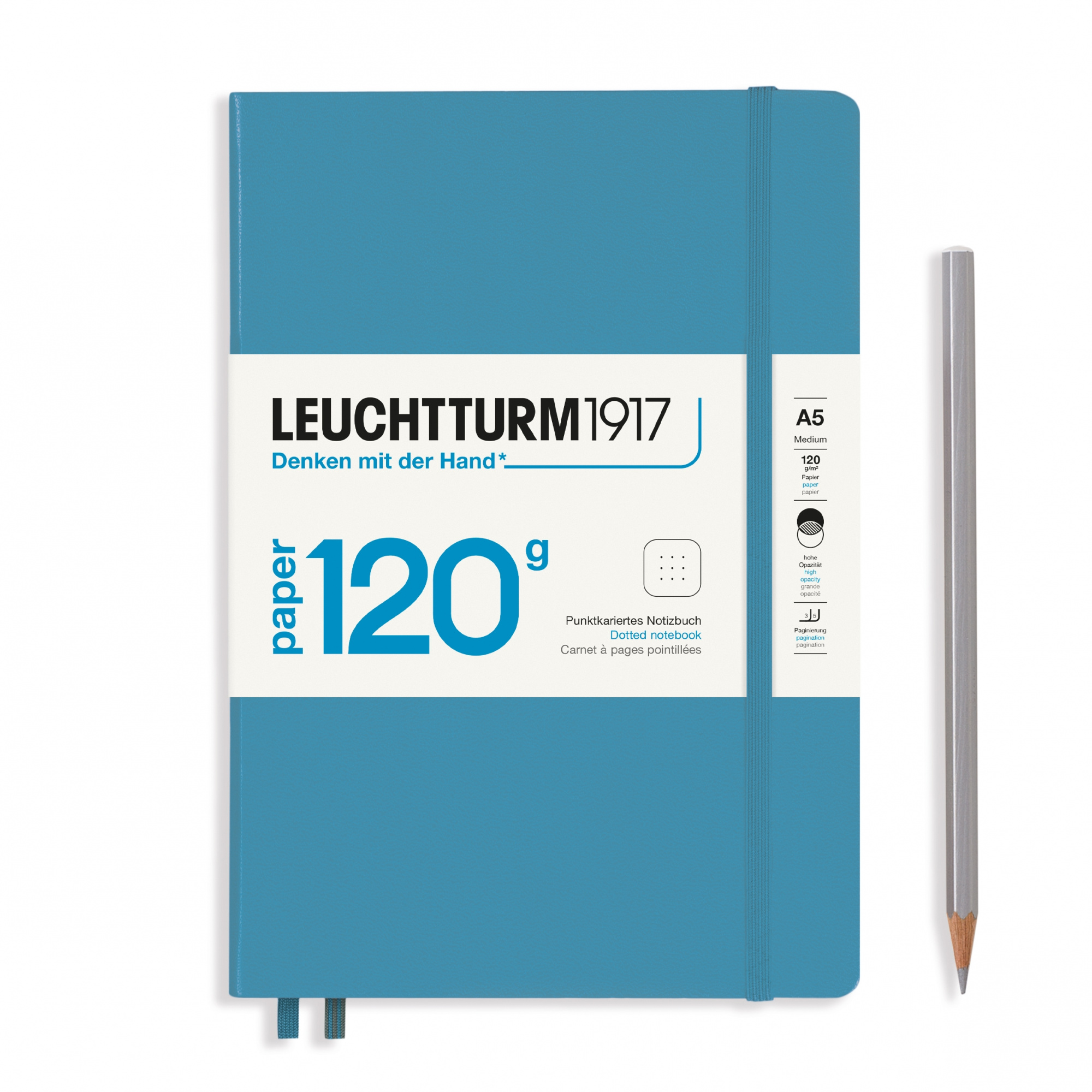 

Блокнот Leuchtturm1917 Edition 120G A5 (14. 5x21см. ) 120г/м2 - 203 стр. в точку, твердая обложка, цвет: нордический синий