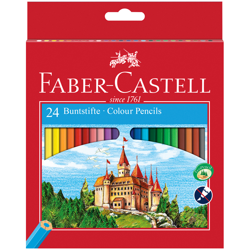 Карандаши худ. Faber-Castell «Замок» 24 шт. шестигран. картон