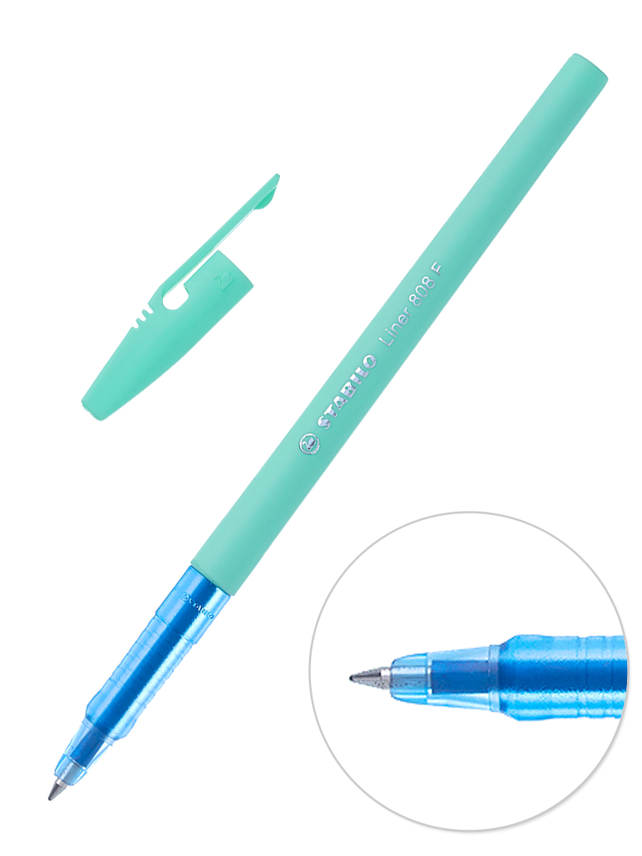 

РУЧКА ШАРИКОВАЯ STABILO LINER PASTEL 808 F СИНЯЯ, КОРПУС МЯТНЫЙ арт. 808FP1041 2