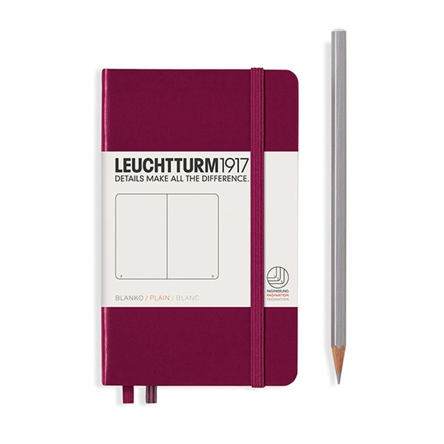 

Блокнот Leuchtturm1917 Classic A6 (9x15см. ) 80г/м2 - 187 стр. нелинованный, твердая обложка, цвет: красный портвейн