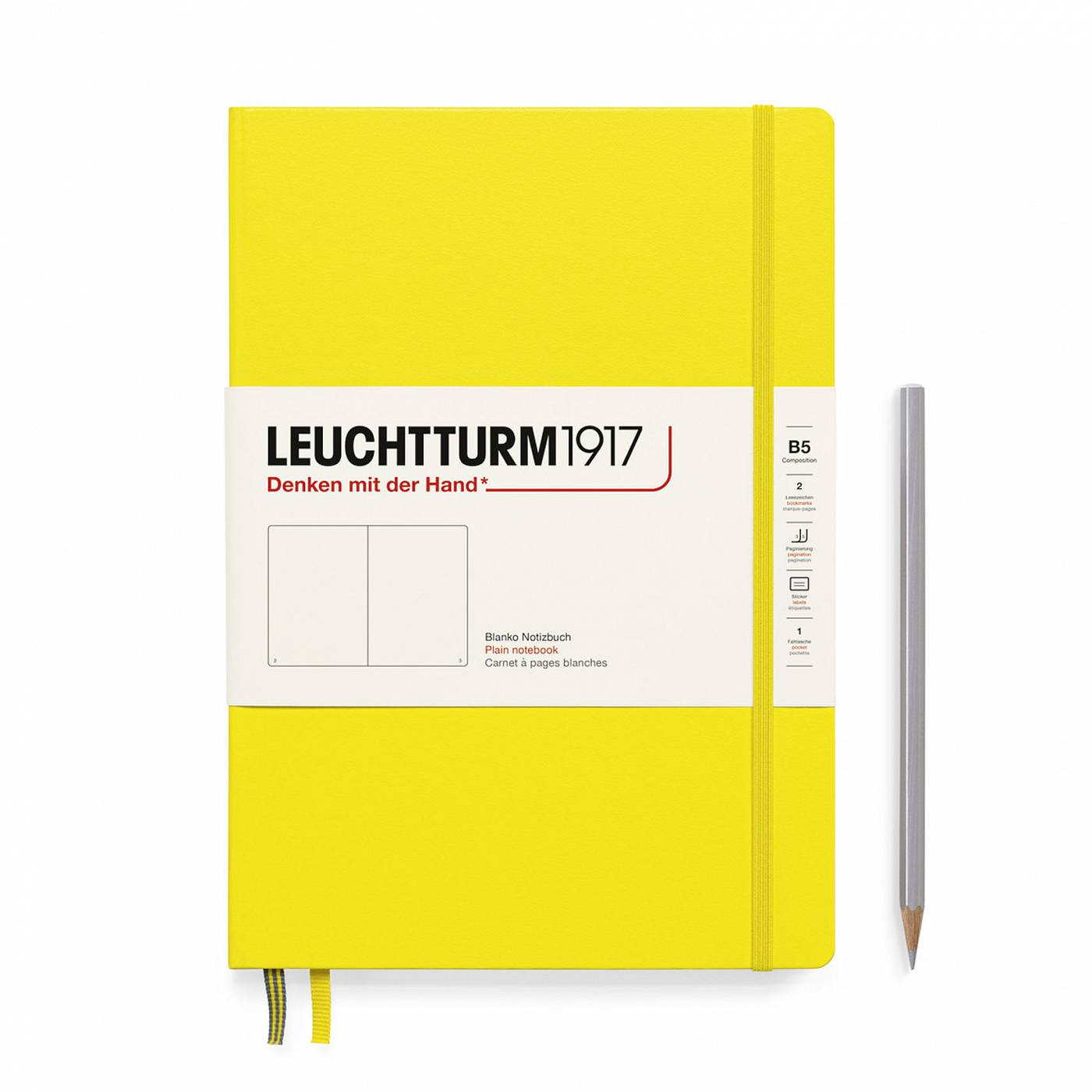 

Блокнот Leuchtturm1917 Composition B5 109л без линовки твердая обложка Лимонный