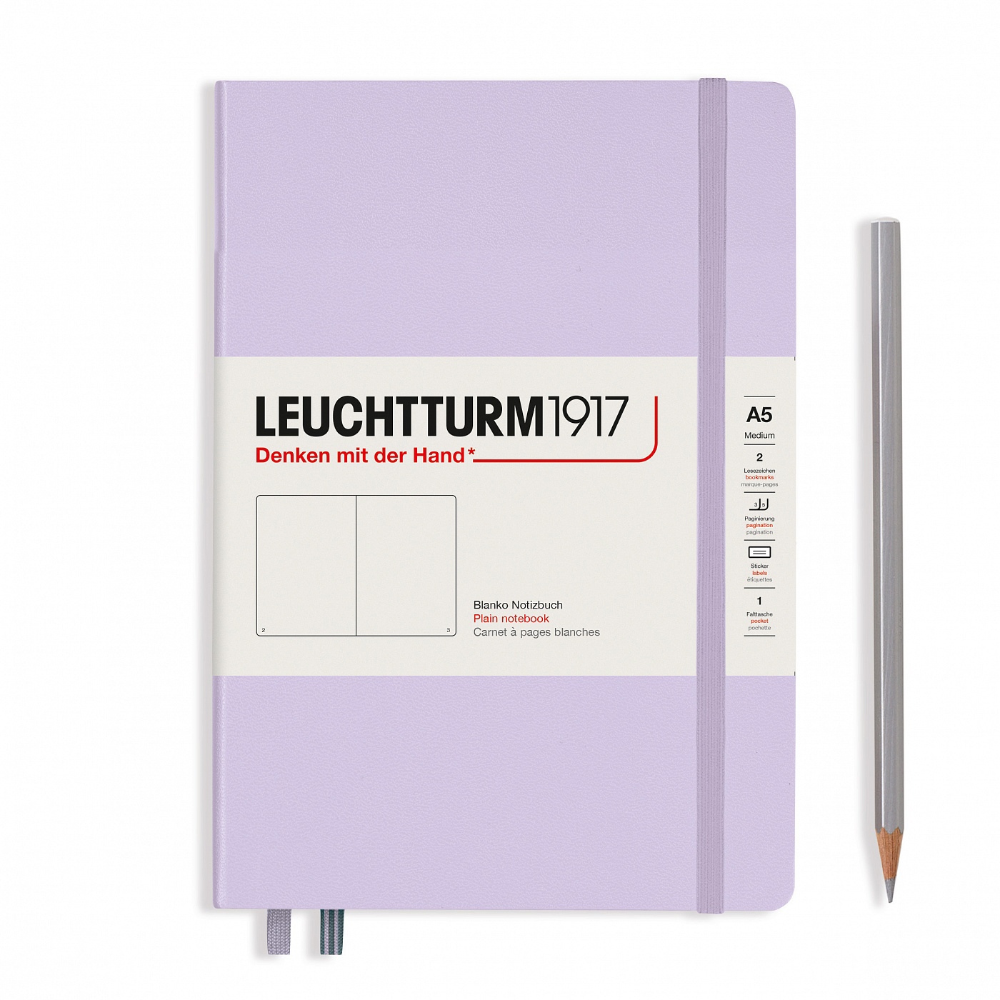 

Блокнот Leuchtturm1917 Smooth Colours A5 (14. 5x21см. ) 80г/м2 - 251 стр. нелинованная, твердая обложка, цвет: сиреневая
