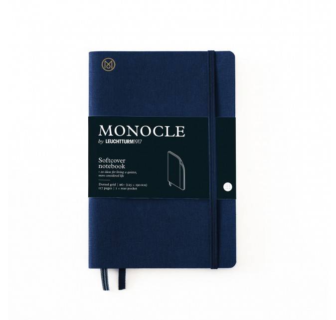 

Блокнот Leuchtturm1917 Monocle B6+ (12. 5x19см. ) 80г/м2 - 128 стр. в точку, мягкая обложка, цвет: синий неви