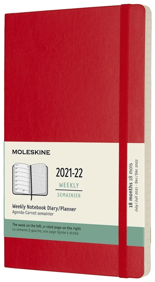 

Еженедельник Moleskine ACADEMIC SOFT WKNT Large, датир. 18мес, красный DSF218WN3