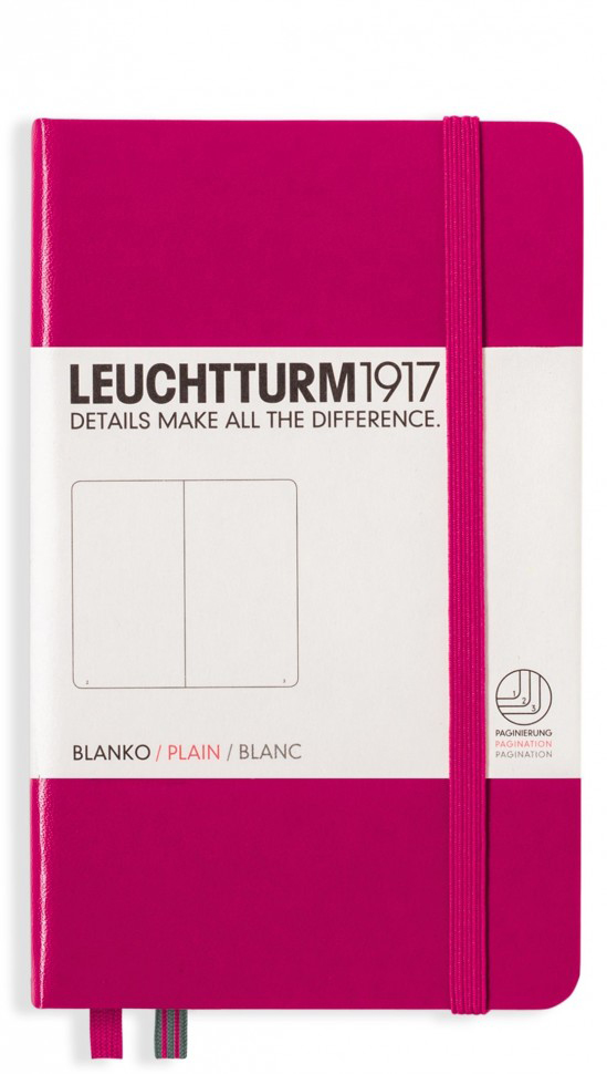 

Записная книжка Leuchtturm A6 (нелинованная), фуксия, 187 стр. , твердая обложка