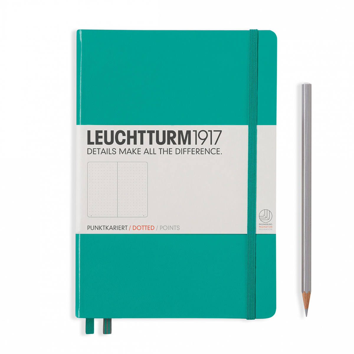 

Блокнот Leuchtturm1917 Classic A5 (14. 5x21см. ) 80г/м2 - 251 стр. в точку, твердая обложка, цвет: изумрудный