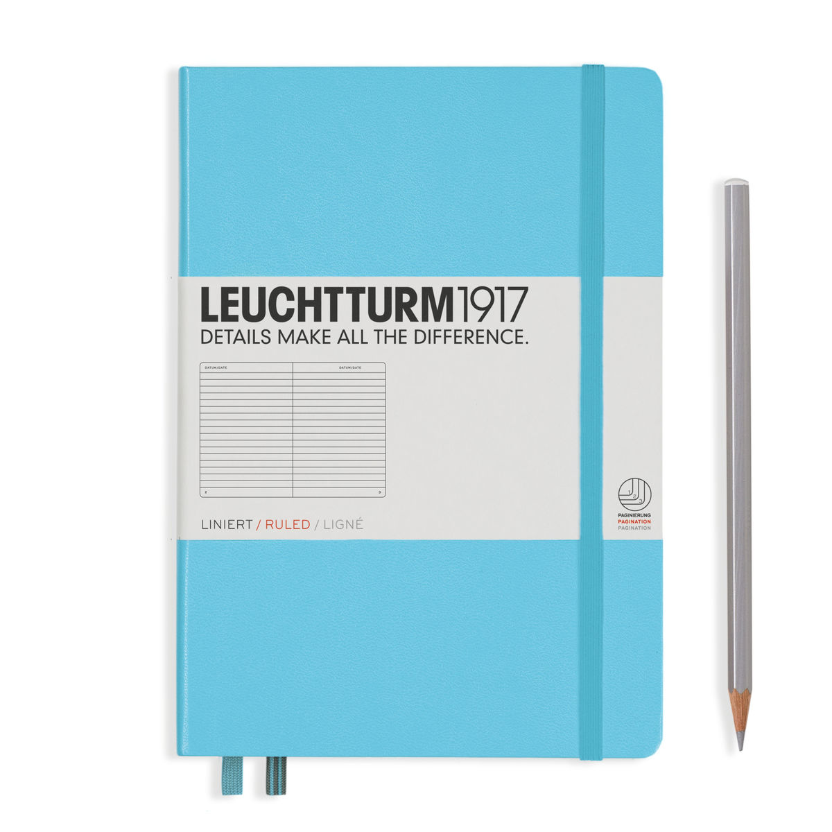

Блокнот Leuchtturm1917 Classic A5 (14. 5x21см. ) 80г/м2 - 251 стр. в линейку, твердая обложка, цвет: синий лед