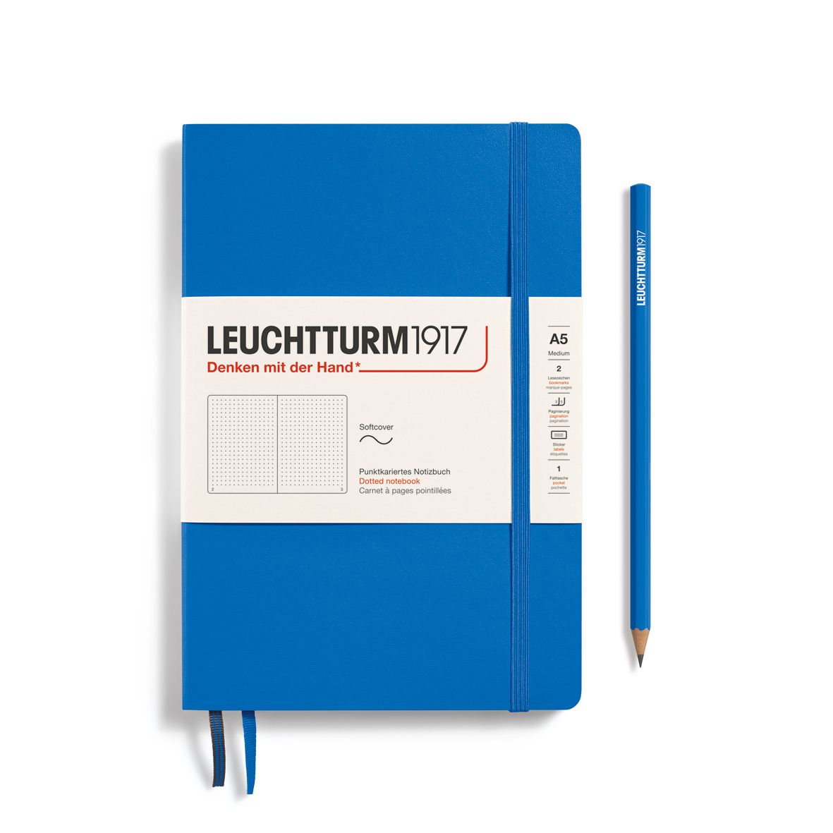 Блокнот Leuchtturm1917 Medium A5 61л в точку мягкая обложка Небесный