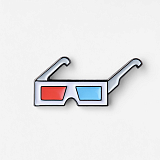Значок эмалированный «3D очки»