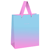 Пакет подарочный 11*14*6,  5см MESHU «Duotone.  Light blue-Pink gradient»