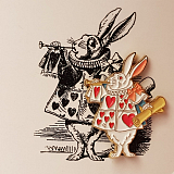 Значок эмалированный «Алиса.  Кролик»