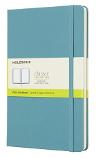 Блокнот Moleskine CLASSIC Large нелинованный,  голубой QP062B35