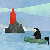 Открытка «Пингвин маяк»