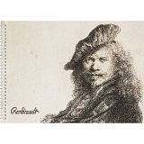 Альбом для рисования.  «Рембрандт.  Автопортрет,  опирающийся на барьер»