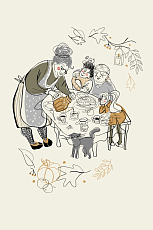 Открытка Tsepilova «Бабушка и чай с пирогом »